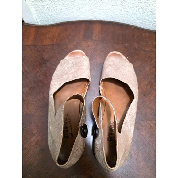 GYDWOQ Women's Tan Leather Ankle Strap Sandals Open Toe Size 37 - Picture 5 of 12